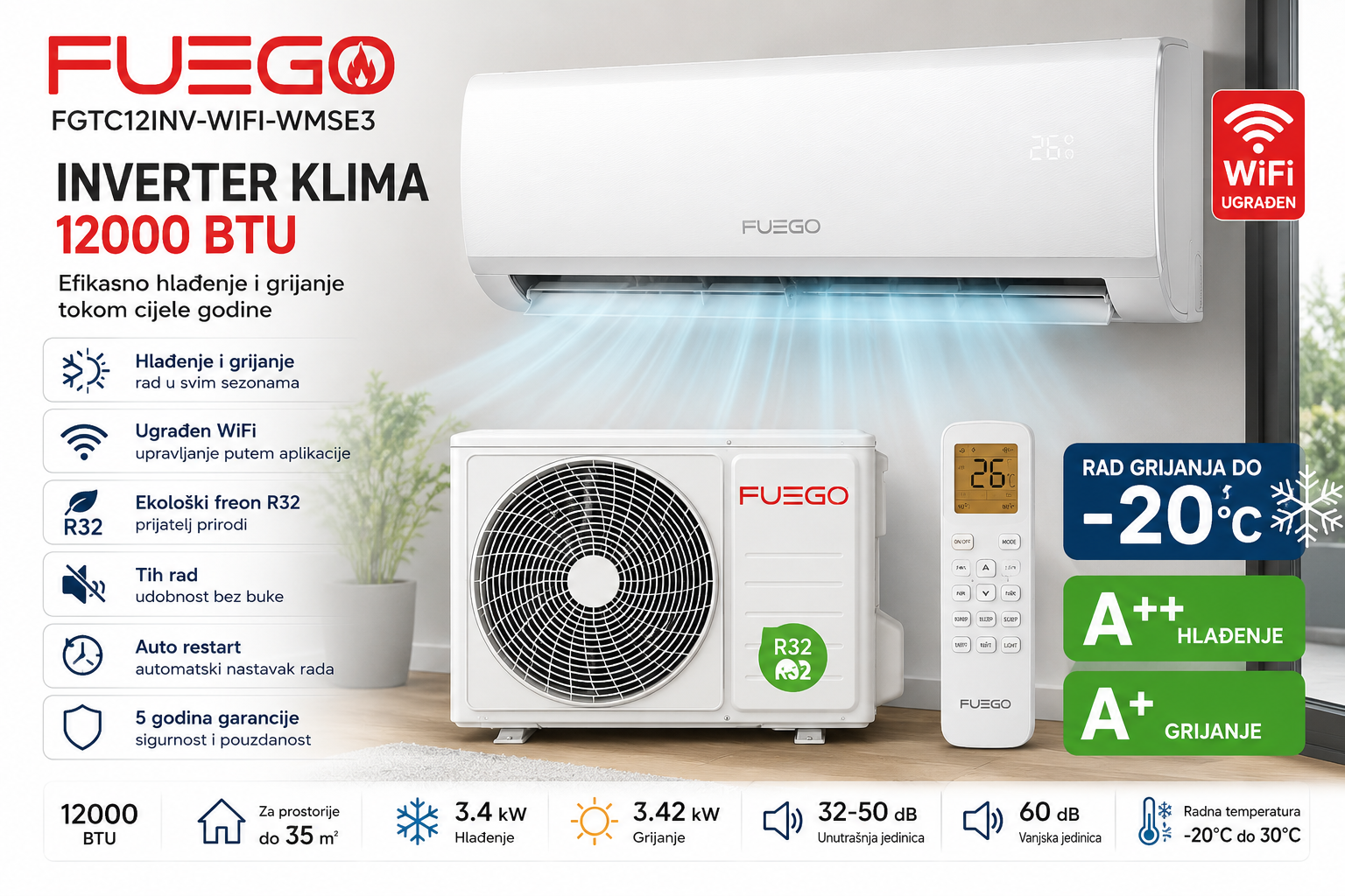 Fuego FGTC12INV-WIFI-WMSE3